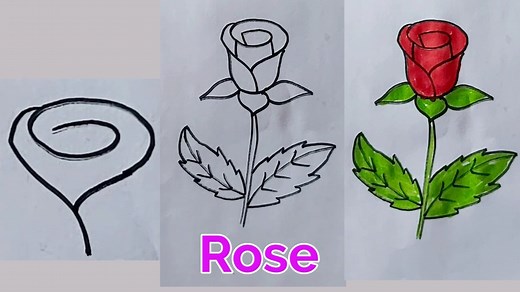 194K views · 8.1K reactions | How to draw a rose step by step | Easy rose flower draw | Flower drawing #rosedraw #roseflowerdraw #easydraw | Priyanka creative guru | Facebook
