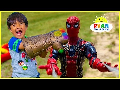 Marvel Avengers Superhero Toys Helps Ryan take back the Gauntlet from Thanos!!!!