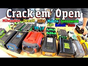 Inside the batteries on the most Popular Power tools: Ego Vs Milwaukee vs Dewalt Vs Stihl 4 k video