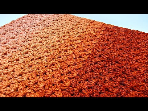 How To Crochet An EASY Stitch For Blankets and Scarfs - Cluster V Stitch