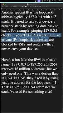 Loopback Addresses and difference between the IPV$ and IPV6 Loopback Addresses