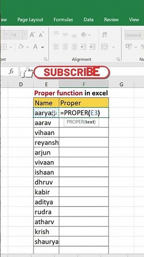 Learn PROPER Function in Excel !#Excel #PROPERFunction #ExcelTips #exceltutorial