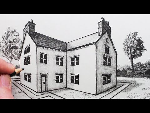 How to Draw a House in 2-Point Perspective