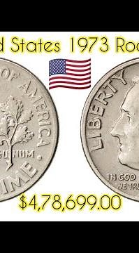 United States Of America One Dime 1973 Roosevelt Coin || Rare USA Big Worth Money Coin Valuable 🇺🇲