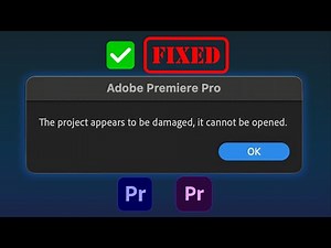 The Project Appears To Be Damaged It Cannot Be Opened | Premiere Pro Project File Issue