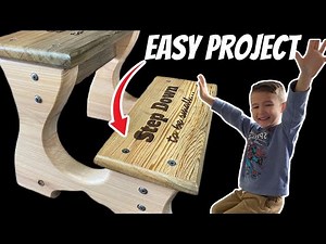 Finally made my son a step stool // Easy Woodworking Project