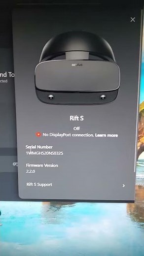 rift s displayport connects than disconnects