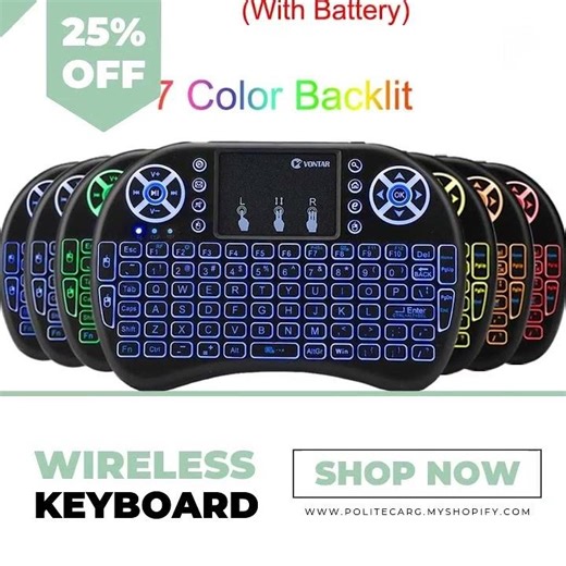 Wireless Keyboard Version i8+ 2.4GHz #wirelesskeyboard #minikeyboard #gamingsetup