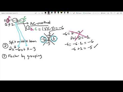 Algebra 2 Lesson 2-3: Factored Form of a Quadratic Function