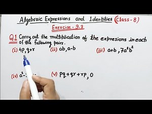 Exercise 9.3 Q1 class 8 | CH 9 Algebraic expressions and Identities | Ncert maths | ex 9.3 Q1 | cbse
