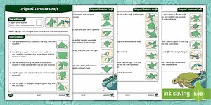 Origami Tortoise Craft with Instructions
