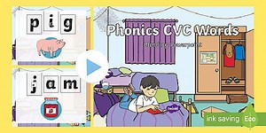 Phase 2 Phonics CVC Words Blending PowerPoint