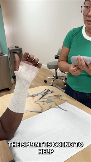 Hoang Tran | Hand Therapy Mentor on Instagram: "Creating a splint is an important skill to have as a hand therapist, especially when you realize that your patient’s injury calls for one. The splint will help support his wrist and allow him to move his fingers better during recovery. This is the power of precise clinical reasoning and the core of what we build in my mentorship program. I help you develop your assessment of the injury, understand what treatment will be the most effective, and deep