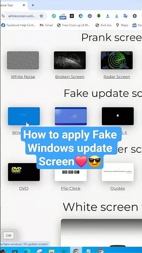 How to apply Fake Windows update Screen #windows #Fake #update #screen❤️