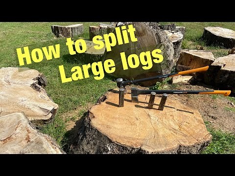 How to split large logs for firewood