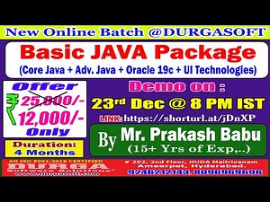 Basic JAVA Package Online Training @ DURGASOFT