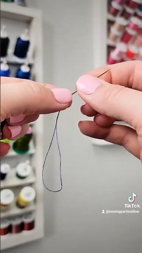 Learn to tie a knot in your thread - the easy way! #sew #sewing #handsewing