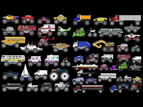 Monster Vehicles Collection - Monster Trucks - The Kids' Picture Show (Fun & Educational)