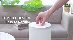 ASAKUKI 2500 ML Essential Oil Diffuser, Top Fill Cool Mist Aromatherapy Diffuser for Large Room, 7 LED Lights and 3 Timers, Adjustable Mist with 30 Hrs Running Time, Auto-Off Safety Switch (White)