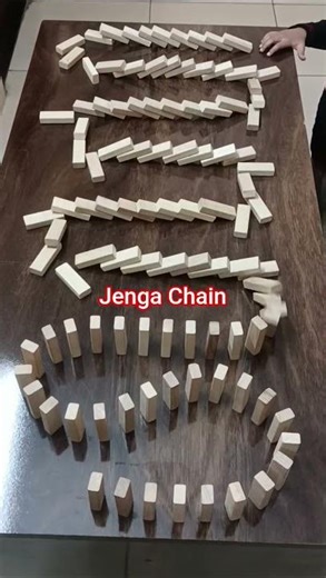 Epic Chain Reaction with Wooden Blocks! (falling wooden blocks chain) #jengachain #woodenblockchain