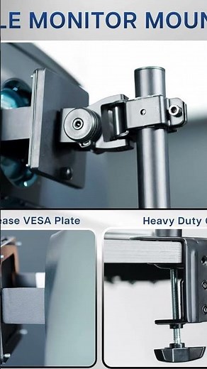 VIVO Dual Vertically Stacked Ultra-Wide Monitor Desk Mount for up to 49 inch Ultrawide Screens!