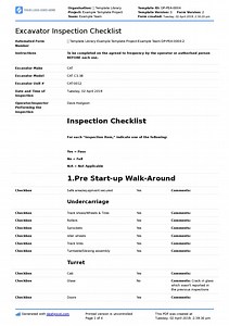 Excavator Inspection Checklist (Better than word doc, excel, PDF)
