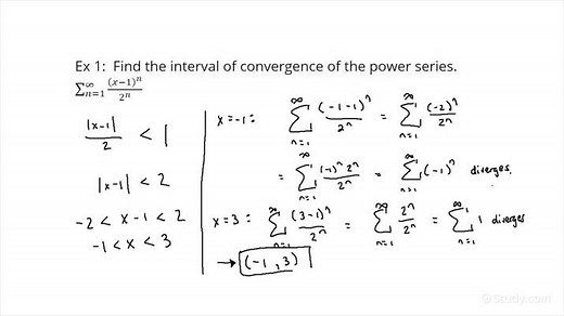 How to Determine the Interval of Convergence for an Appropriate Convergent Power Series | Calculus