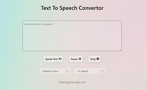 Text to speech in JavaScript with source code free download. -