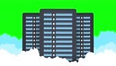 Data center. Mainframe service concept banner, server rack. Server...