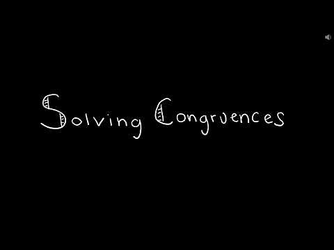 Discrete Math 4.4.1 Solving Congruences