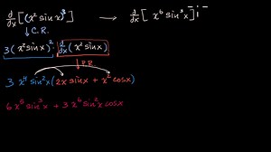 Applying the chain rule and product rule