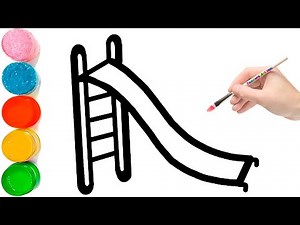 How to Draw a Playground Slide Step by Step Easy | Simple Slide Drawing Easy | Slide Drawing