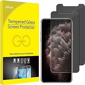 JETech Privacy Screen Protector for iPhone 11 Pro, iPhone Xs and iPhone X 5.8-Inch, Anti Spy Tempered Glass Film, 2-Pack