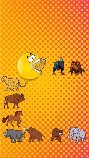 Pacman Eats Every Animal, Bear, Elephant, Rhinoceros, and Even Dinosaurs! | Animation Mobile DC2