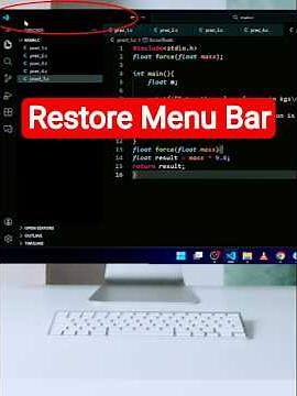 Restore Your Missing Menu Bar in VS Code ! #vscode