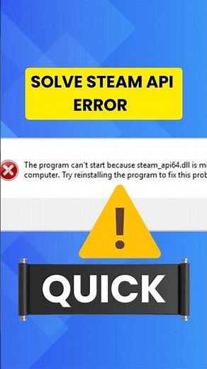 Game Not Launching? Fix Steam API Error Fast! #shorts