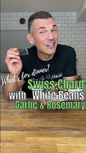 Swiss Chard with White Beans, Garlic & Rosemary 🧄 Full Recipe Included! #Shorts