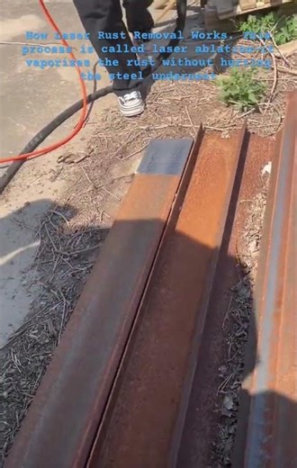 Rust removal with laser #lasercleaning #engineering #tools #industrial #rust #restoration #science