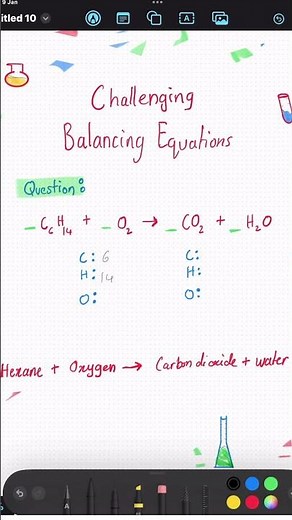 Hexane Combustion chemical balance equation #chemistry