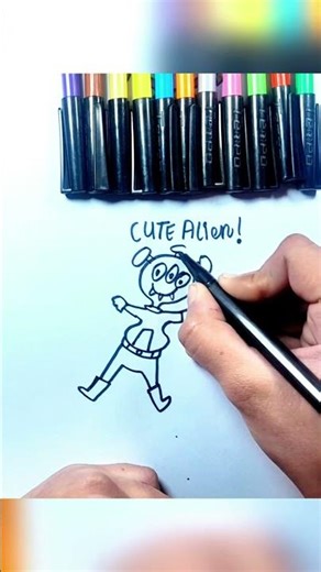 Cute Alien 👽✨ Easy Kawaii Drawing #shorts