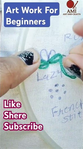 Simple Thread Embroidery Design | Easy Hand Embroidery Art | Beginner Friendly Embroidery Work