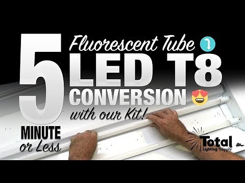 5 minute or less fluorescent tube light to LED T8 conversion with our EZ Kit by Total Bulk Lighting