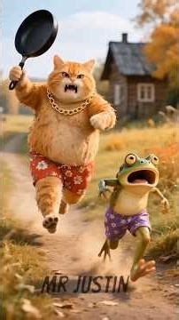 🐸💥தவளை (🆚)🙀©️🅰️T🤜🏻 🅱️⭕💣Ⓜ️🤕FIGHT💨 #viral #funny #catstory #cartoon #catshorts #tamil