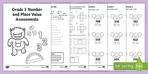 Grade 3 Maths Number And Place Value Assessment Pack (CAPS Aligned)