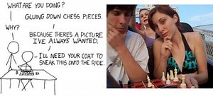 Xkcd fans bring chess-sets on roller-coasters