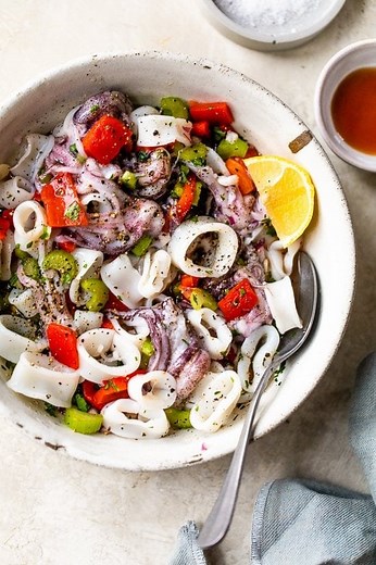 Chilled Calamari Salad with Lemon and Parsley