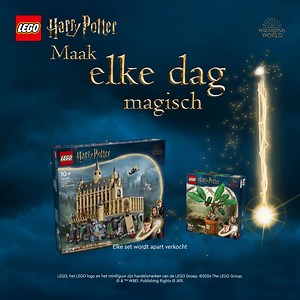 Verdiep je in de wereld van LEGO® Harry Potter en verken de Grote Zaal van Kasteel Zweinstein™ of bouw je eigen Mandragora! | LEGO