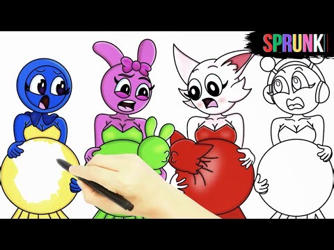 Drawing Sprunki from Incredibox – speed art reel from sketch to neon glitch fan art