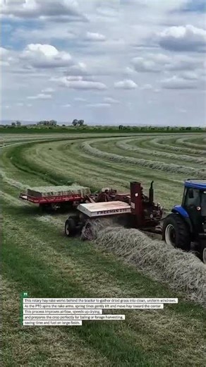 High-Speed Rotary Hay Rake Forms Perfect Windrows #Farming #Agriculture #Machinery