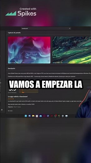 😍Personalizando Windows con Translucent para una barra de tareas transparente. #shorts